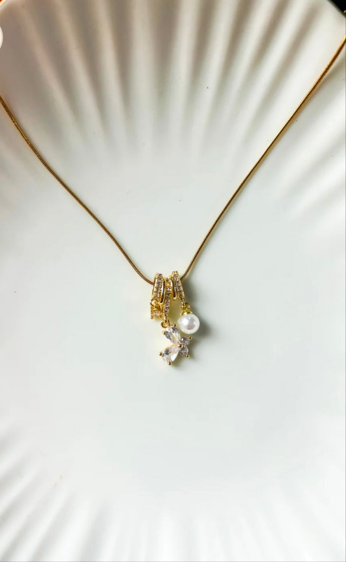 Butterfly ring charm necklaces